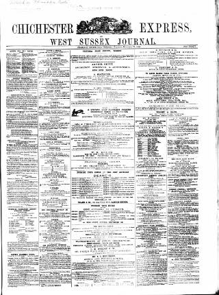 cover page of Chichester Express and West Sussex Journal published on December 25, 1866