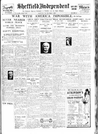 cover page of Sheffield Independent published on November 23, 1929