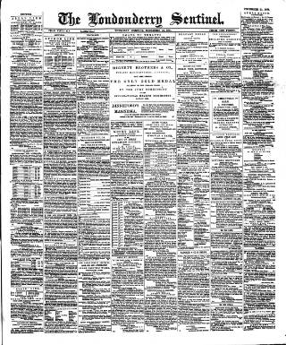 cover page of Londonderry Sentinel published on December 25, 1884