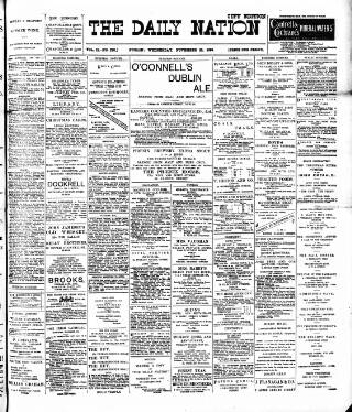 cover page of Dublin Daily Nation published on November 23, 1898