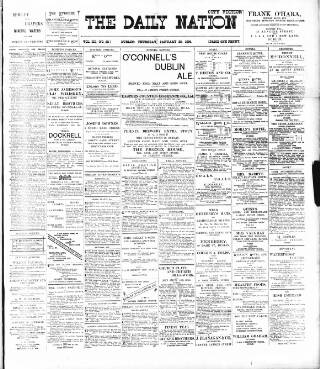 cover page of Dublin Daily Nation published on January 26, 1899