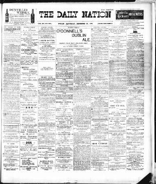 cover page of Dublin Daily Nation published on December 30, 1899