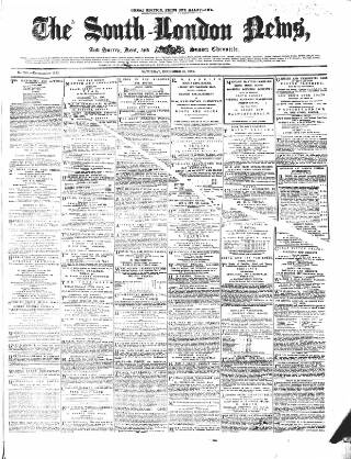 cover page of South-London News published on December 25, 1858