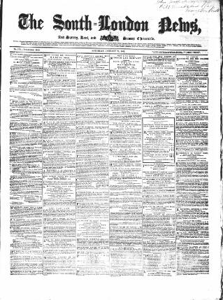 cover page of South-London News published on January 26, 1861