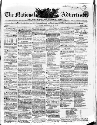 cover page of National Advertiser and Edinburgh and Glasgow Gazette published on December 9, 1848