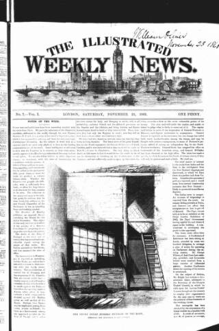 cover page of Illustrated Weekly News published on November 23, 1861