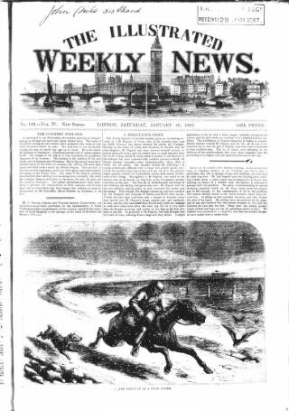 cover page of Illustrated Weekly News published on January 26, 1867