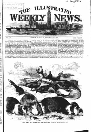 cover page of Illustrated Weekly News published on December 12, 1868