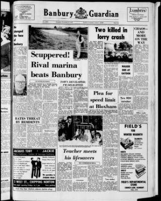 cover page of Banbury Guardian published on November 23, 1972