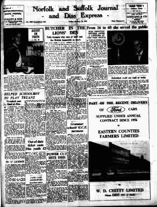 cover page of Diss Express published on January 26, 1962