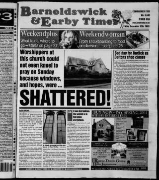 cover page of Barnoldswick & Earby Times published on December 12, 2003