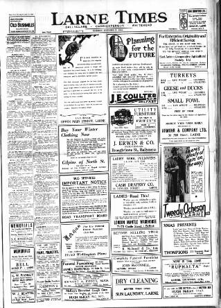 cover page of Larne Times published on November 23, 1944