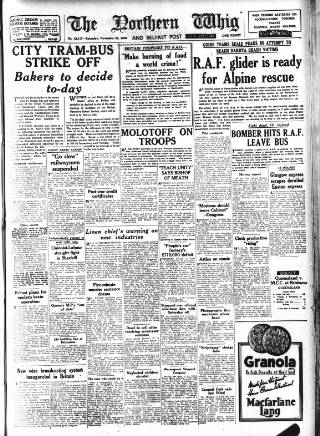 cover page of Northern Whig published on November 23, 1946