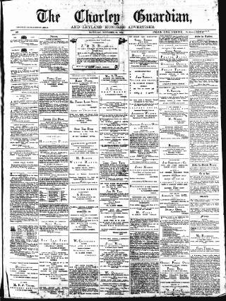 cover page of Chorley Guardian published on November 23, 1872