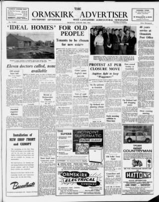 cover page of Ormskirk Advertiser published on January 26, 1961