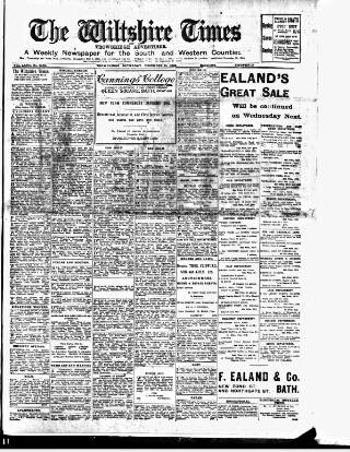 cover page of Wiltshire Times and Trowbridge Advertiser published on December 25, 1920