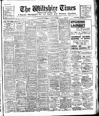 cover page of Wiltshire Times and Trowbridge Advertiser published on January 26, 1929