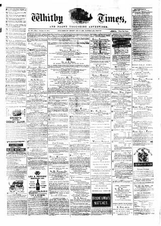 cover page of Whitby Times, and North Yorkshire Advertiser published on December 25, 1874