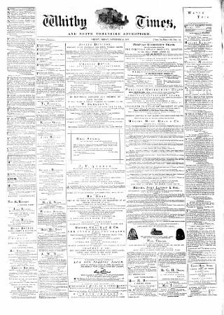 cover page of Whitby Times, and North Yorkshire Advertiser published on November 23, 1877