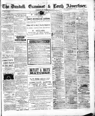 cover page of Dundalk Examiner and Louth Advertiser published on January 26, 1884