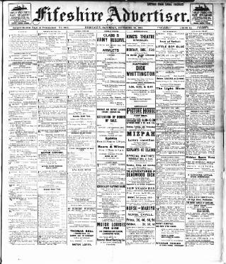 cover page of Fifeshire Advertiser published on December 25, 1915