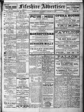 cover page of Fifeshire Advertiser published on January 26, 1918