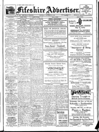 cover page of Fifeshire Advertiser published on November 23, 1946