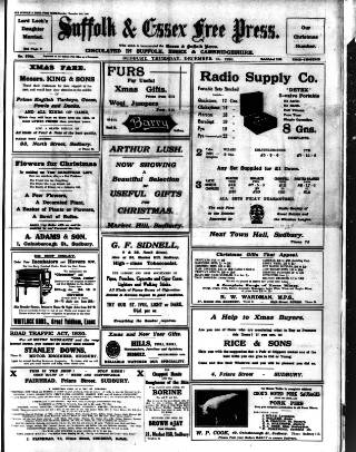 cover page of Suffolk and Essex Free Press published on December 25, 1930