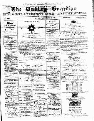 cover page of Dudley Guardian, Tipton, Oldbury & West Bromwich Journal and District Advertiser published on January 23, 1875