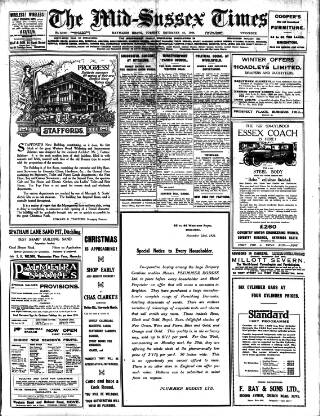 cover page of Mid Sussex Times published on November 23, 1926