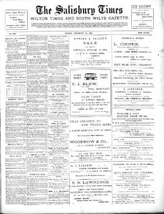 cover page of The Salisbury Times published on December 25, 1903