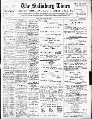 cover page of The Salisbury Times published on January 26, 1906