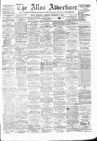 cover page of Alloa Advertiser published on December 25, 1880