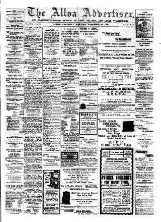 cover page of Alloa Advertiser published on November 23, 1907