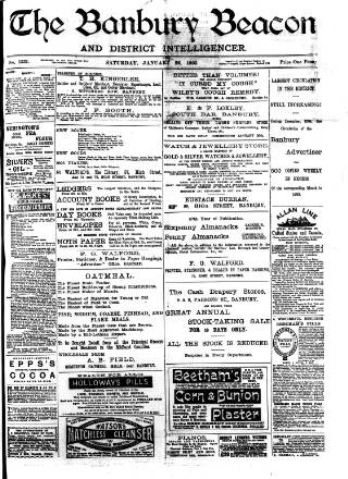 cover page of Banbury Beacon published on January 26, 1895