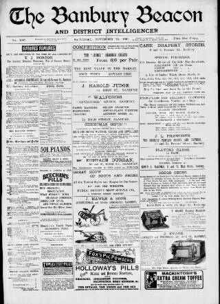 cover page of Banbury Beacon published on November 23, 1901