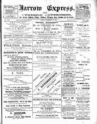 cover page of Jarrow Express published on November 23, 1900