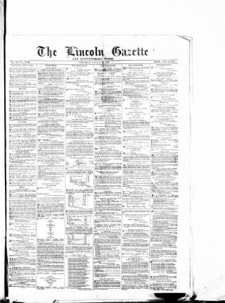 cover page of Lincoln Gazette published on December 25, 1875