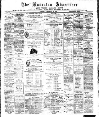 cover page of Nuneaton Advertiser published on December 25, 1880