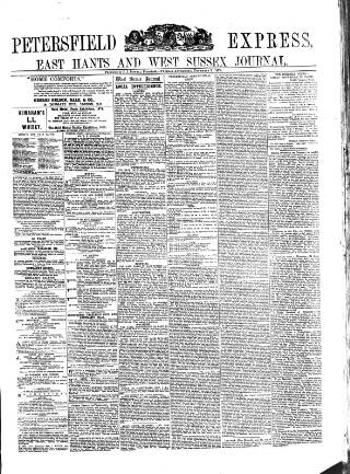 cover page of Petersfield Express published on December 9, 1879