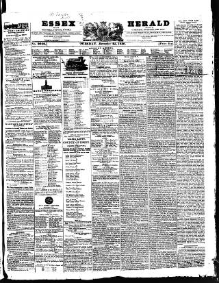 cover page of Essex Herald published on December 25, 1838