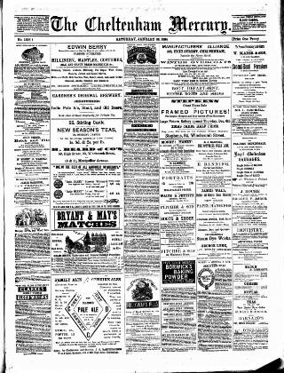 cover page of Cheltenham Mercury published on January 26, 1884