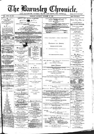 cover page of Barnsley Chronicle published on December 25, 1875