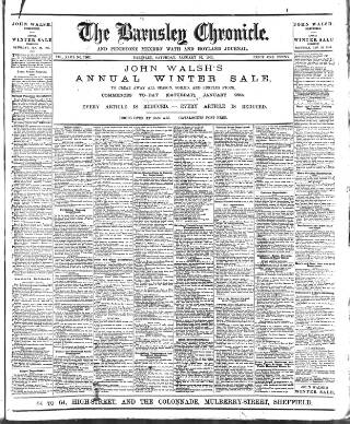 cover page of Barnsley Chronicle published on January 26, 1901