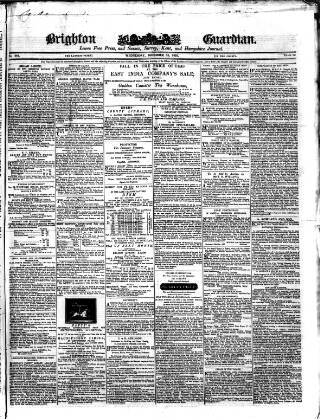 cover page of Brighton Guardian published on December 25, 1833