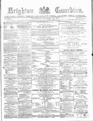 cover page of Brighton Guardian published on November 23, 1864