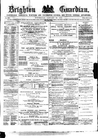 cover page of Brighton Guardian published on January 26, 1876