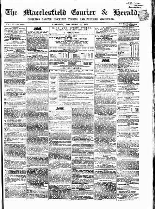 cover page of Macclesfield Courier and Herald published on November 23, 1861