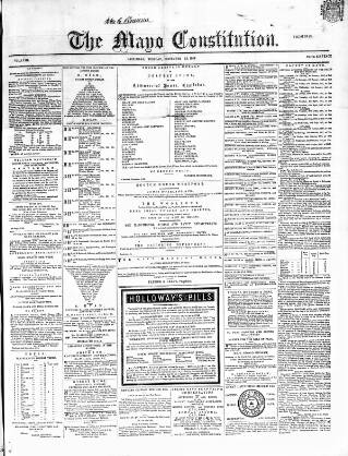 cover page of Mayo Constitution published on December 25, 1866