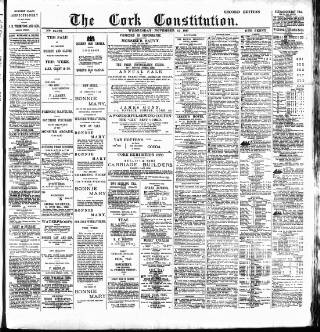 cover page of Cork Constitution published on November 23, 1887